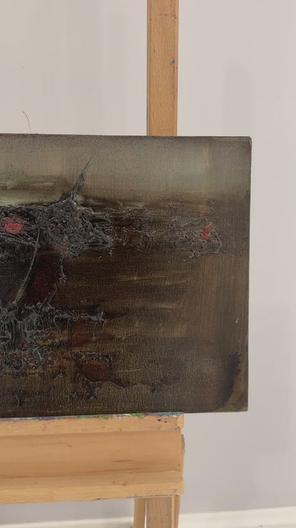 Gri Yansımalar Yağlı Boya Tablosu