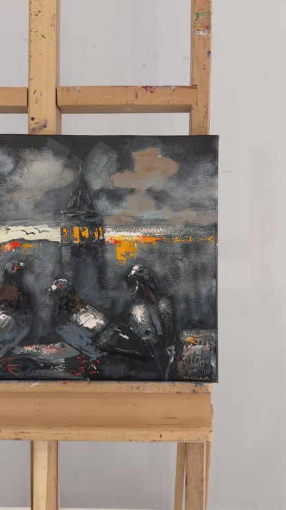 Galata Aşıkları Yağlı Boya Tablosu