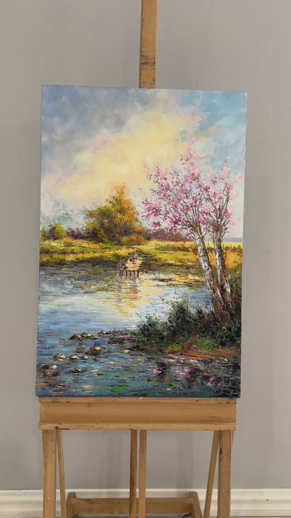 Göletin Öyküsü Yağlı Boya Tablosu