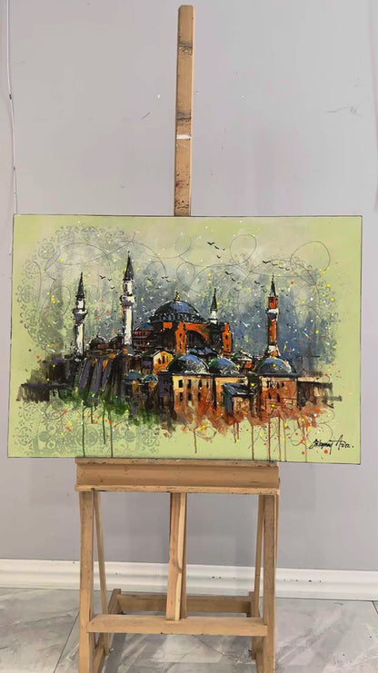 İhtişamlı Ayasofya Cami Yağlı Boya Tablosu