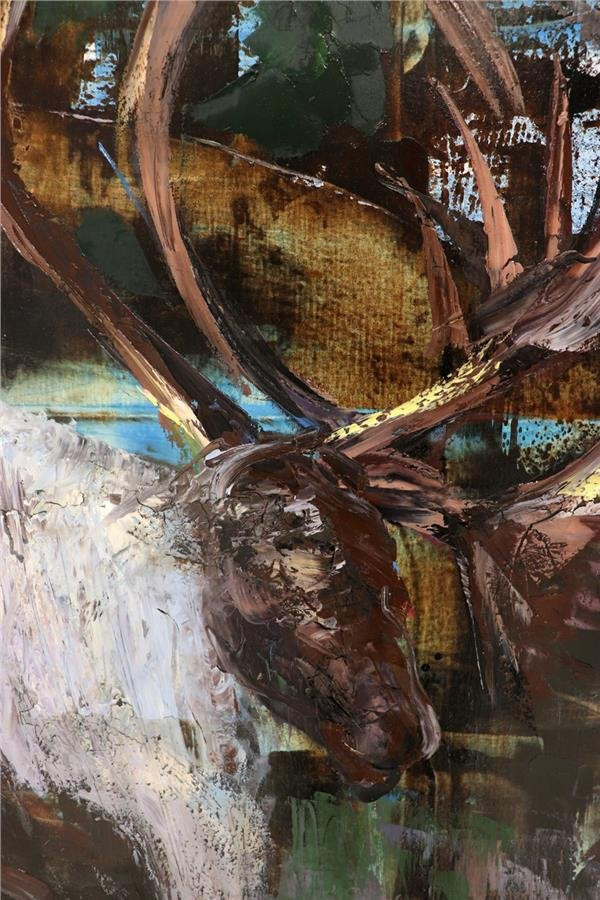 Ren Geyiği Yağlı Boya Tablosu