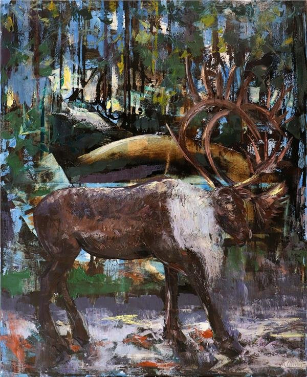Ren Geyiği Yağlı Boya Tablosu