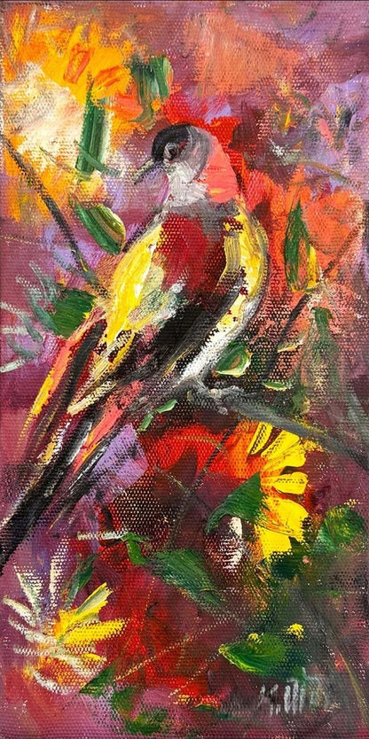 Rengarenk Kuş Yağlı Boya Tablosu