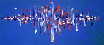 Soyut Deniz Yansımaları Yağlı Boya Tablosu