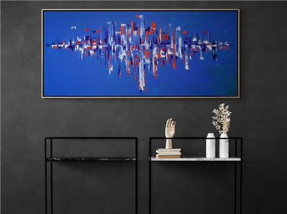 Soyut Deniz Yansımaları Yağlı Boya Tablosu