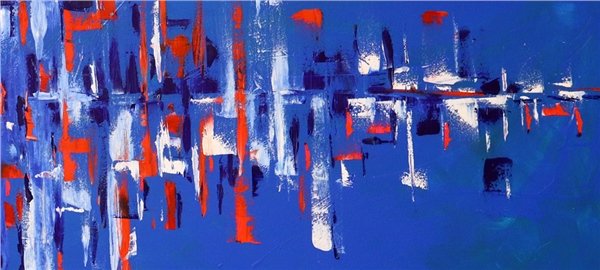 Soyut Deniz Yansımaları Yağlı Boya Tablosu