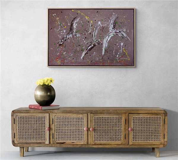 Kuşların İzleri Yağlı Boya Tablosu