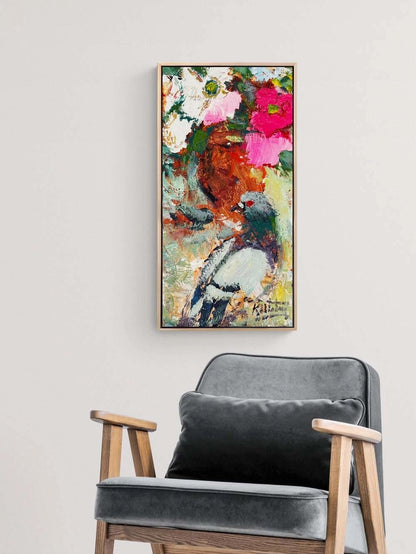 Renklerde Güvercin Yağlı Boya Tablosu