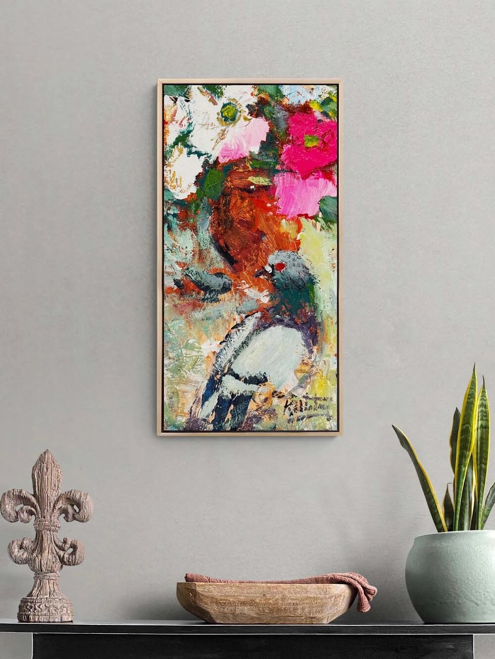 Renklerde Güvercin Yağlı Boya Tablosu