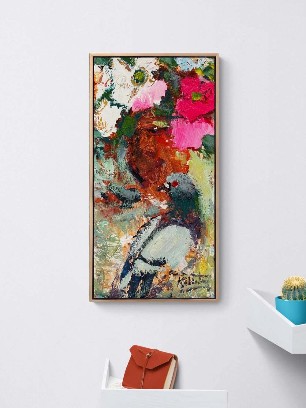 Renklerde Güvercin Yağlı Boya Tablosu