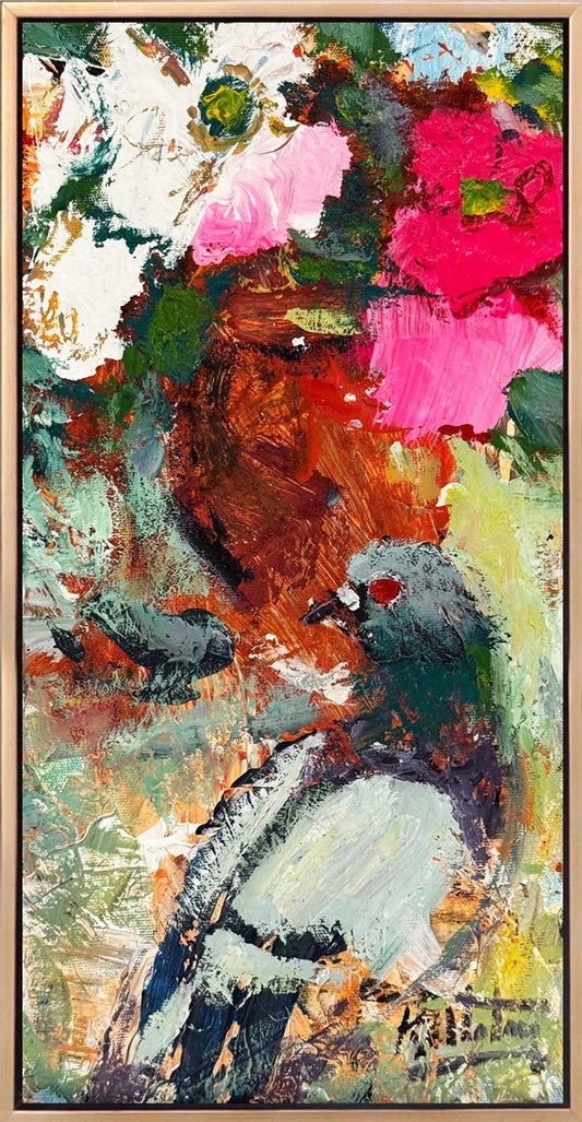 Renklerde Güvercin Yağlı Boya Tablosu