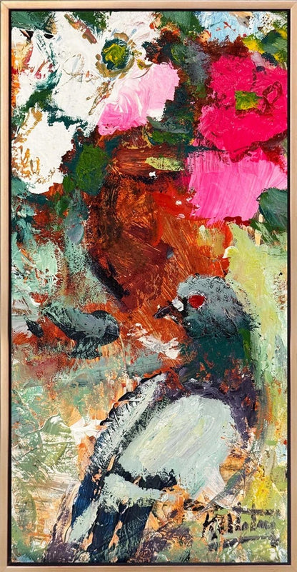 Renklerde Güvercin Yağlı Boya Tablosu