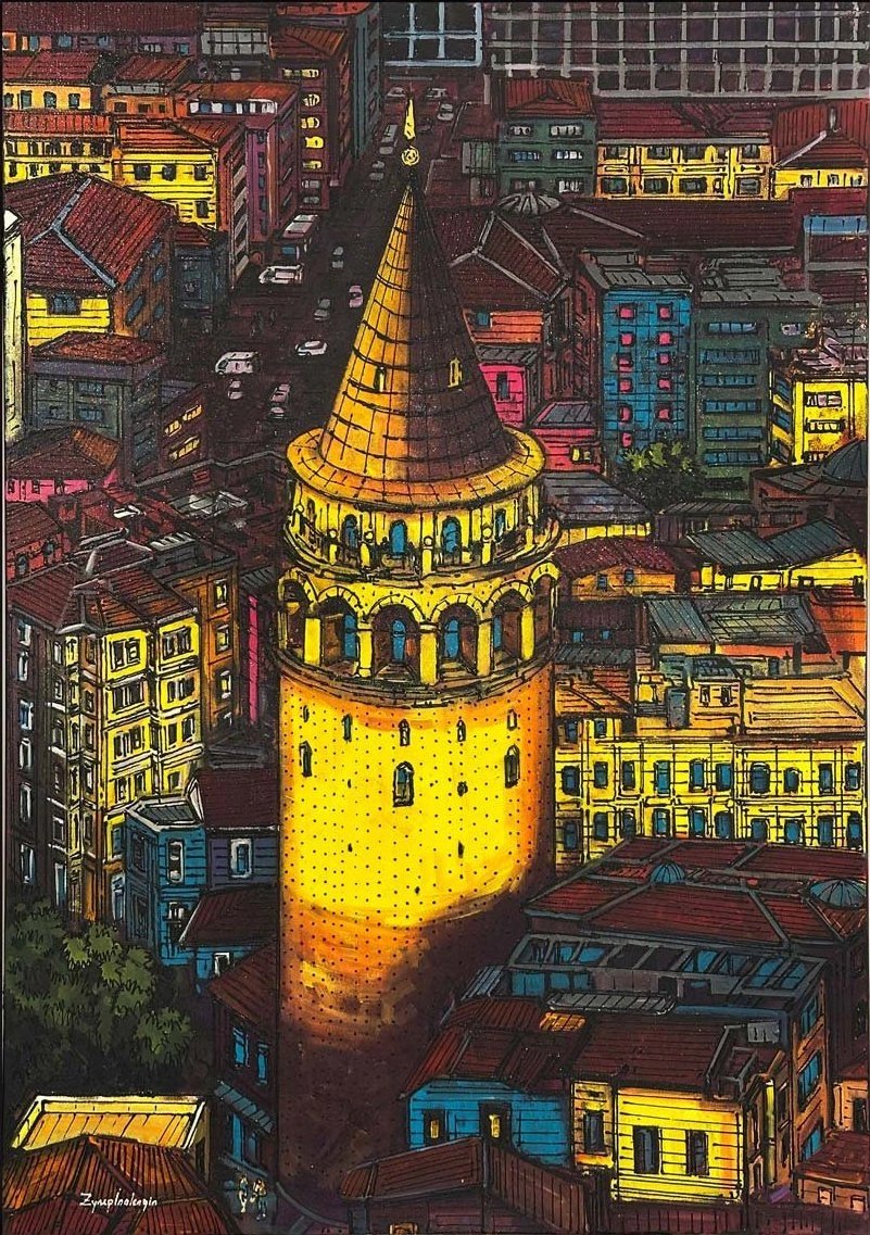 Renklerin Galata’sı Yağlı Boya Tablosu