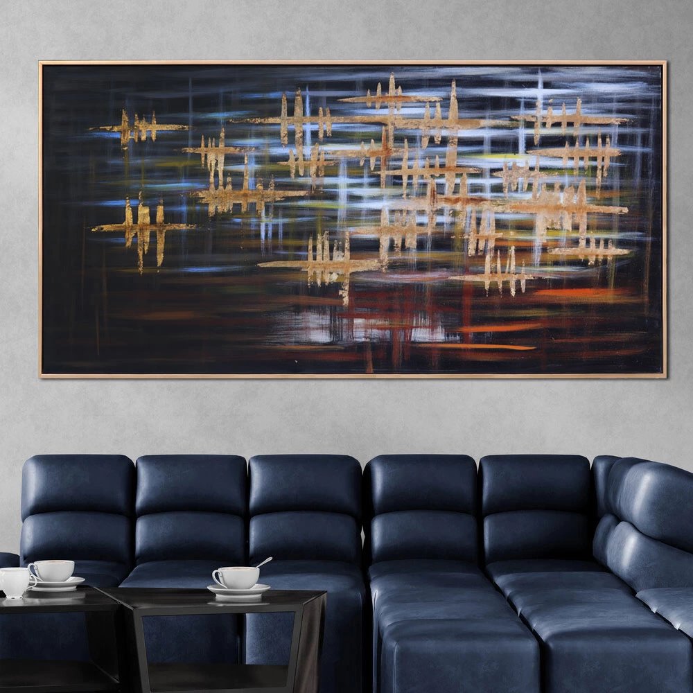 Renklerin Ritimi Siparişe Özel Soyut Yağlı Boya Tablo