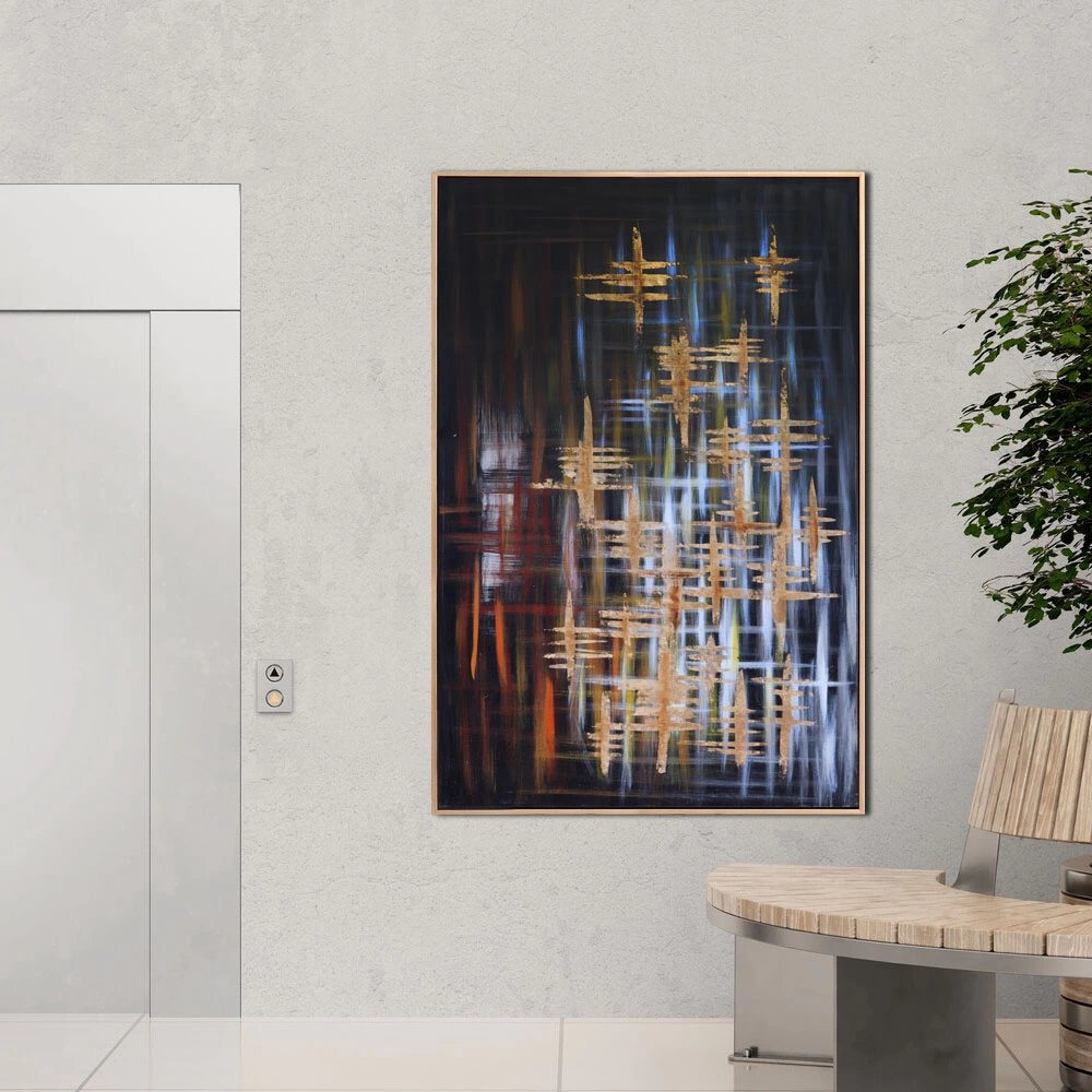 Renklerin Ritimi Siparişe Özel Soyut Yağlı Boya Tablo