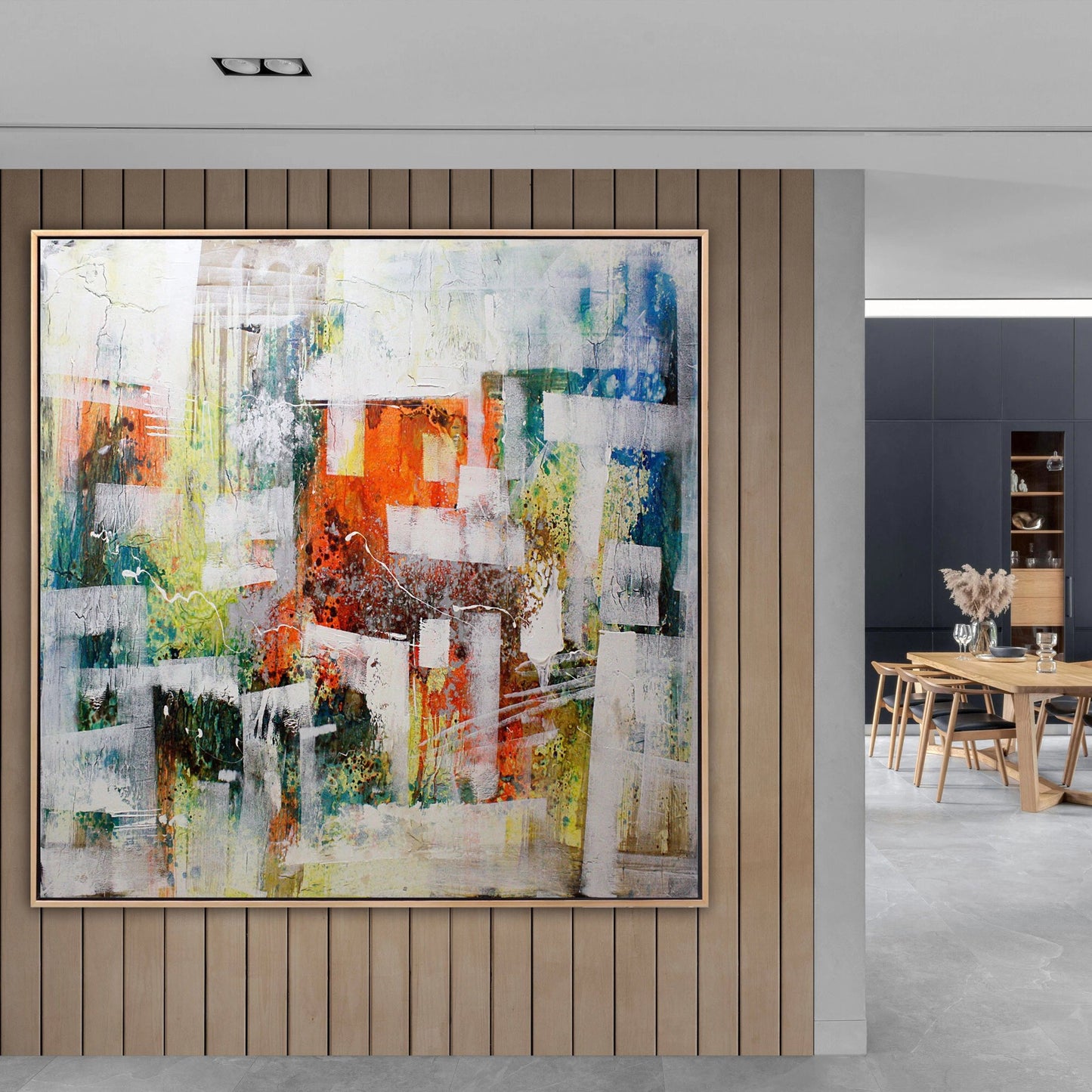 Renkli Doku Siparişe Özel Soyut Yağlı Boya Tablo