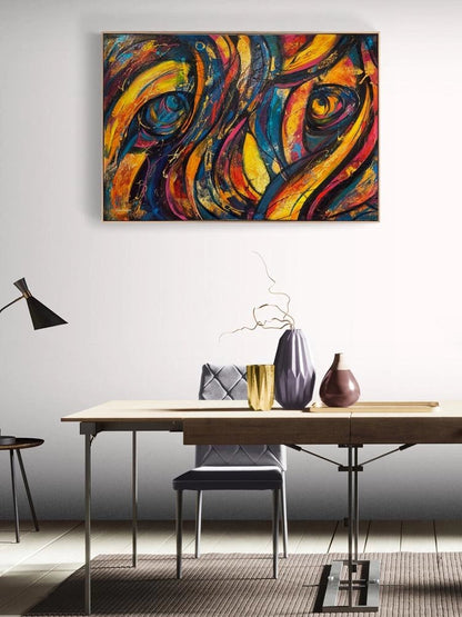 Renkli Düşler Melodisi Yağlı Boya Tablosu