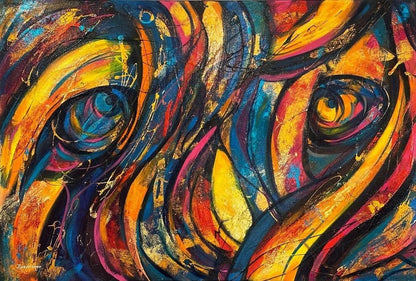 Renkli Düşler Melodisi Yağlı Boya Tablosu