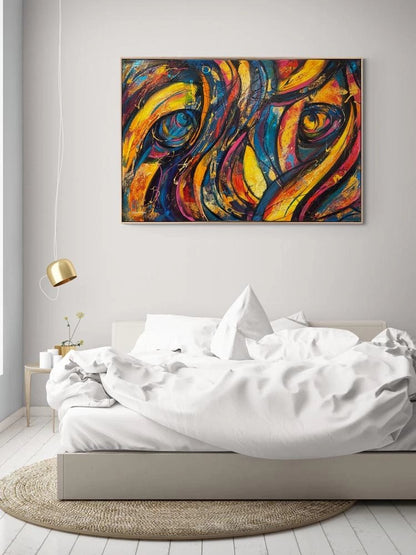 Renkli Düşler Melodisi Yağlı Boya Tablosu