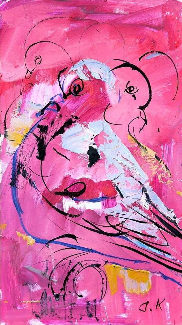 Renkli Güvercinler Yağlı Boya Tablosu