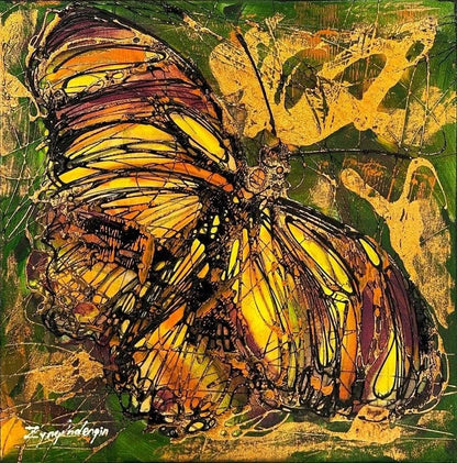 Renkli Kanatların Melodisi Yağlı Boya Tablosu