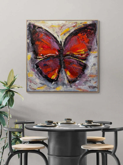 Renkli Kelebek Serüveni Yağlı Boya Tablosu