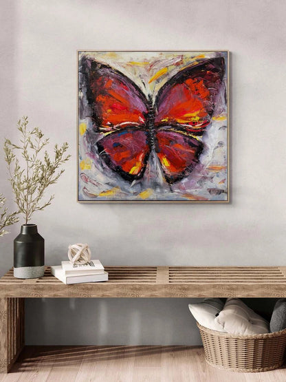 Renkli Kelebek Serüveni Yağlı Boya Tablosu