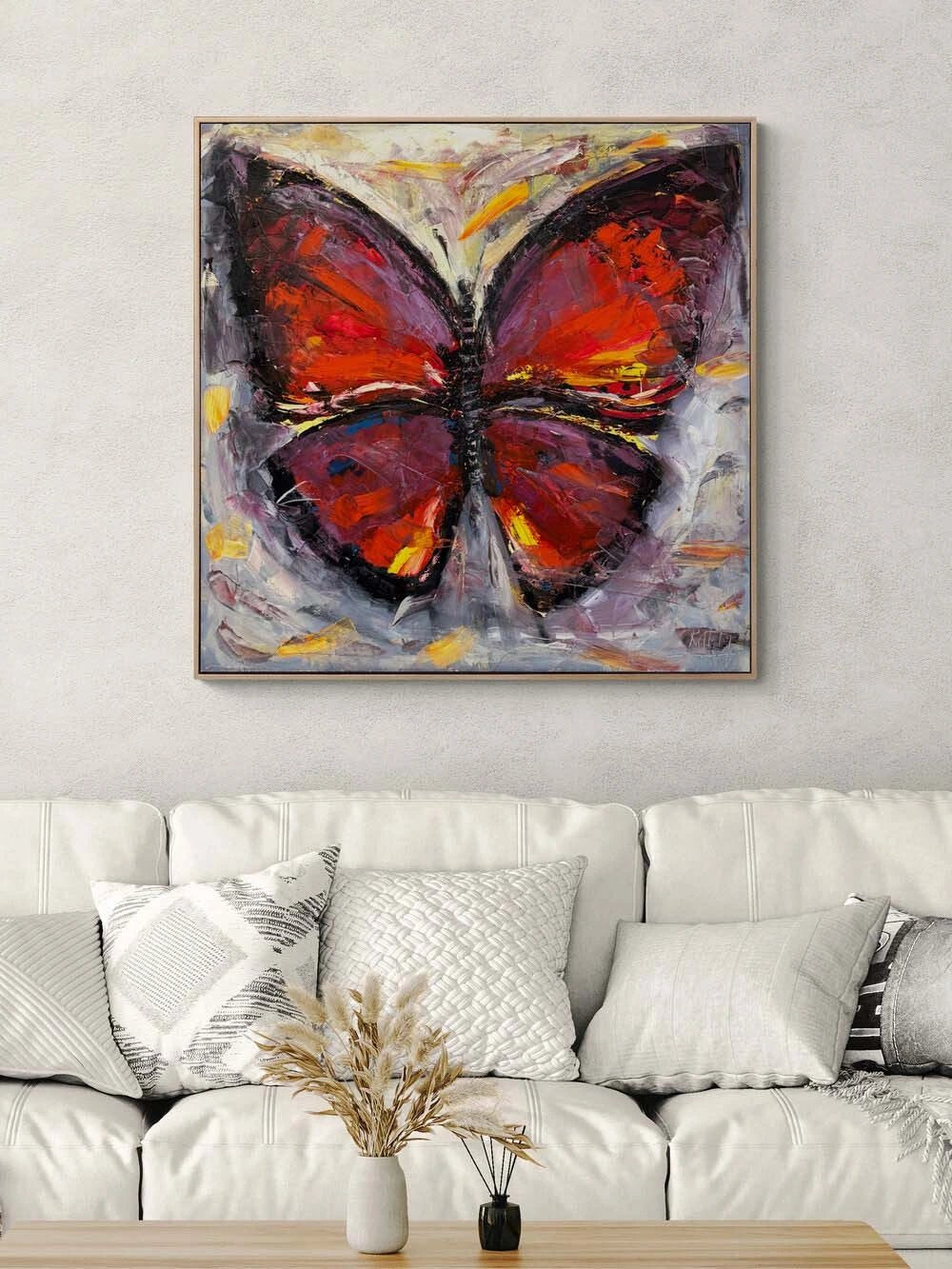 Renkli Kelebek Serüveni Yağlı Boya Tablosu