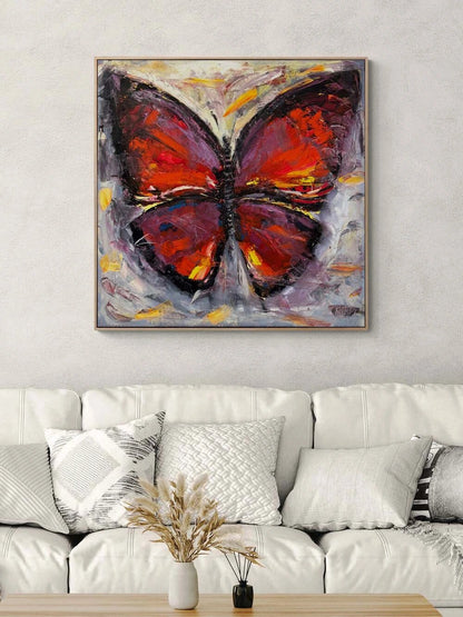 Renkli Kelebek Serüveni Yağlı Boya Tablosu