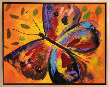 Renkli Kelebek Yağlı Boya Tablosu