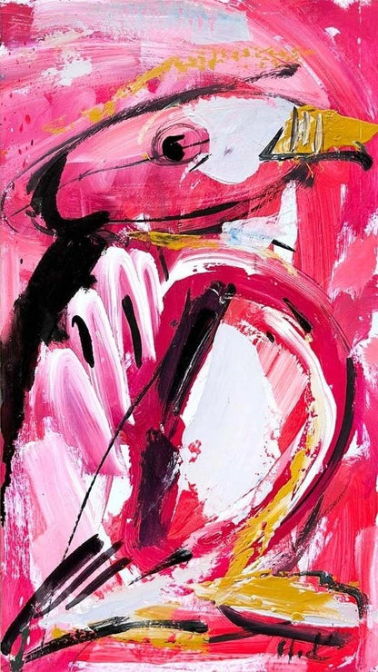 Renkli Kuş Yağlı Boya Tablosu