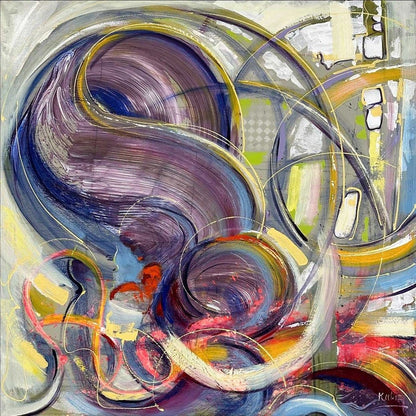 Renkli Yankıların Derinliği Yağlı Boya Tablosu