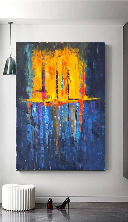 Renkli Yelkenler Siparişe Özel Soyut Yağlı Boya Tablo
