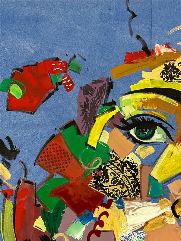 Modernizmin Kadın Yüzü Yağlı Boya Tablosu