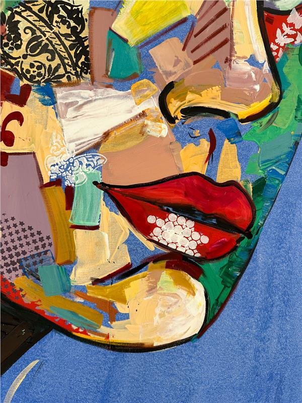 Modernizmin Kadın Yüzü Yağlı Boya Tablosu