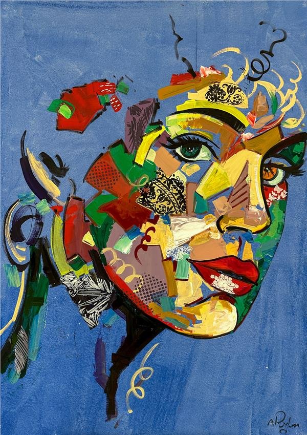 Modernizmin Kadın Yüzü Yağlı Boya Tablosu