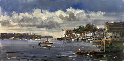 Rıhtımıdan Boğaz Yağlı Boya Tablosu