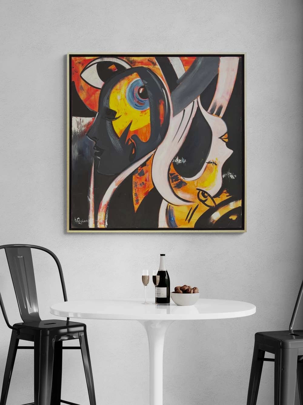 Ritmik Silüet Yağlı Boya Tablosu