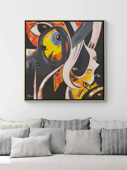 Ritmik Silüet Yağlı Boya Tablosu