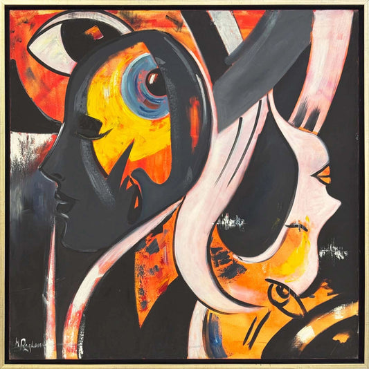 Ritmik Silüet Yağlı Boya Tablosu