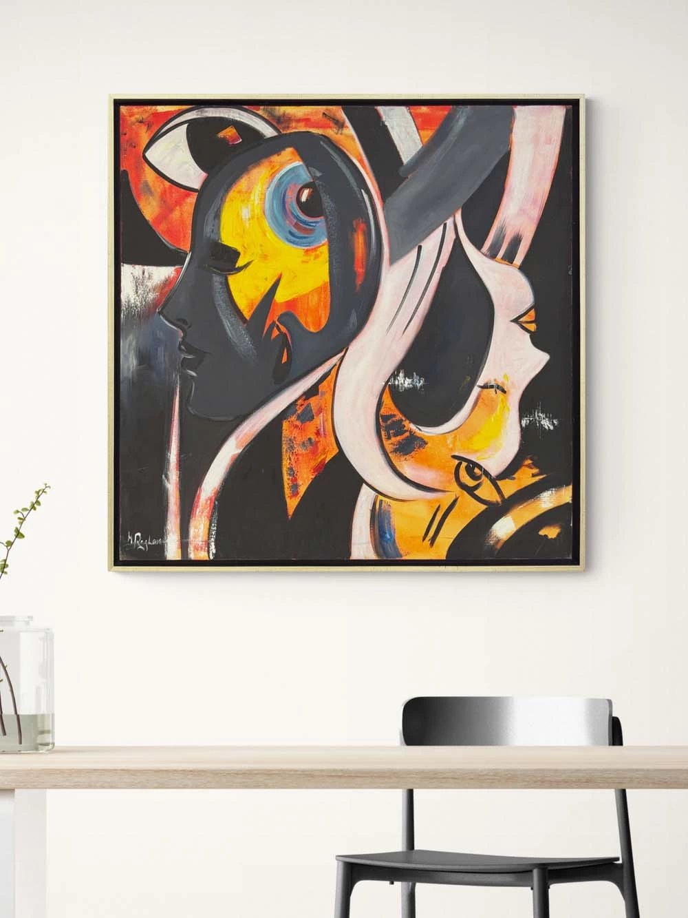 Ritmik Silüet Yağlı Boya Tablosu