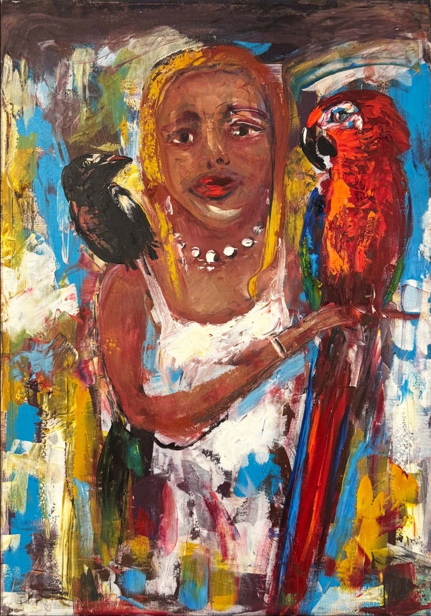 Ruhun Aynasında Kuşlar Yağlı Boya Tablosu