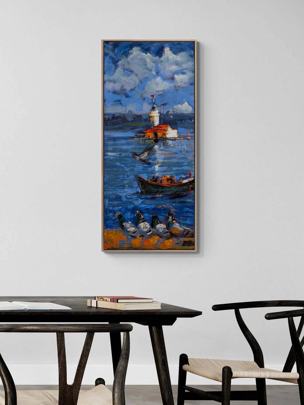 Rüya Adası'nda Kız Kulesi Yağlı Boya Tablosu