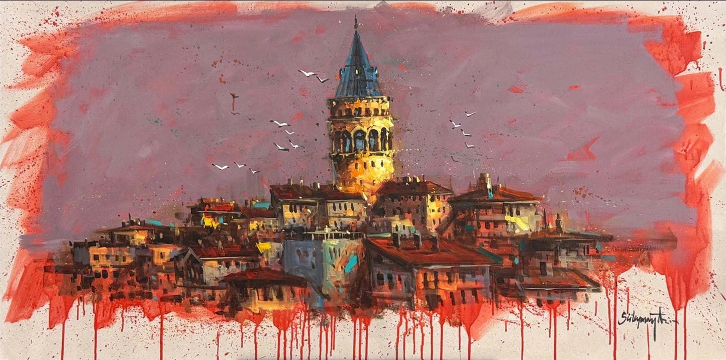 Rüzgâr Galata’da Durur Yağlı Boya Tablosu