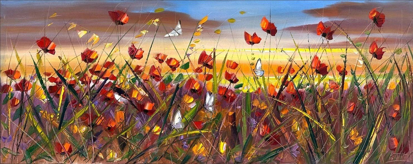 Rüzgarın Çiçekleri Yağlı Boya Tablosu