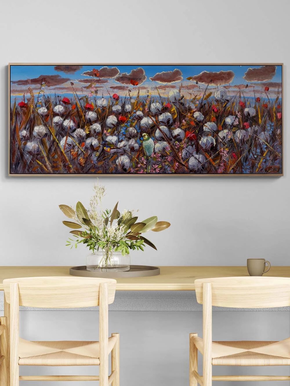 Rüzgarın Topladığı Pamuk Yağlı Boya Tablosu