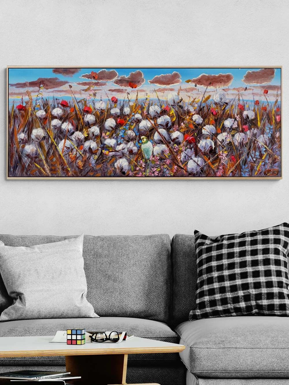 Rüzgarın Topladığı Pamuk Yağlı Boya Tablosu