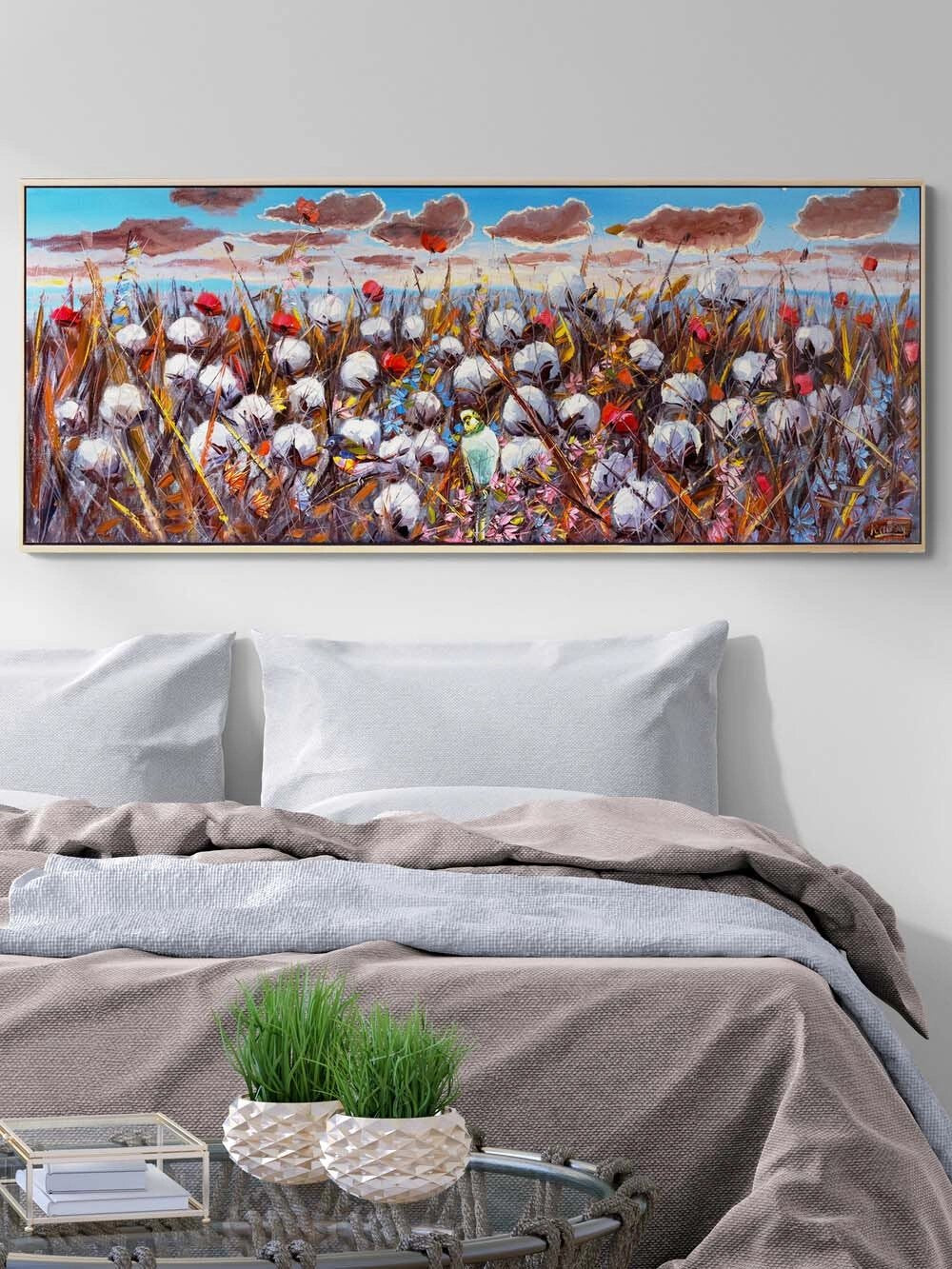 Rüzgarın Topladığı Pamuk Yağlı Boya Tablosu