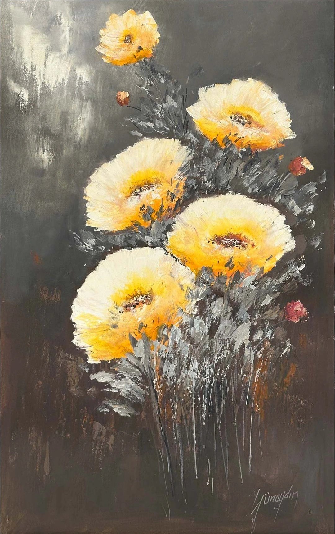 Sabahın Çiçekleri Yağlı Boya Tablosu