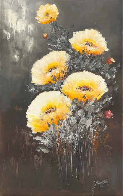 Sabahın Çiçekleri Yağlı Boya Tablosu